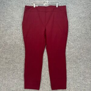 Dalia Pants Women XXL Red Ruby Tummy Control Slim Leg Pull On Stretch NEW